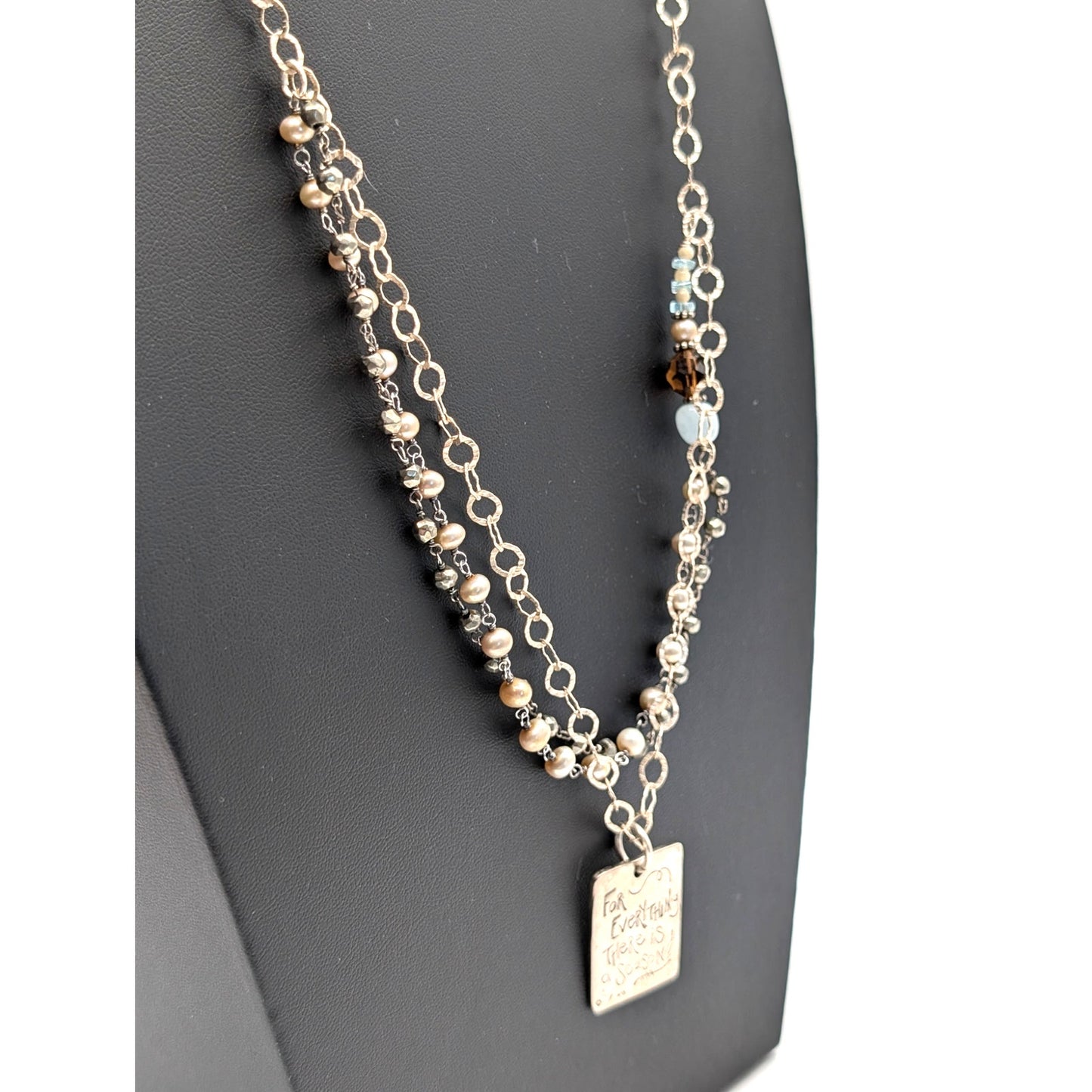 925 Sterling 'For Everything There is a Season' Long Layered 30" Chain Necklace