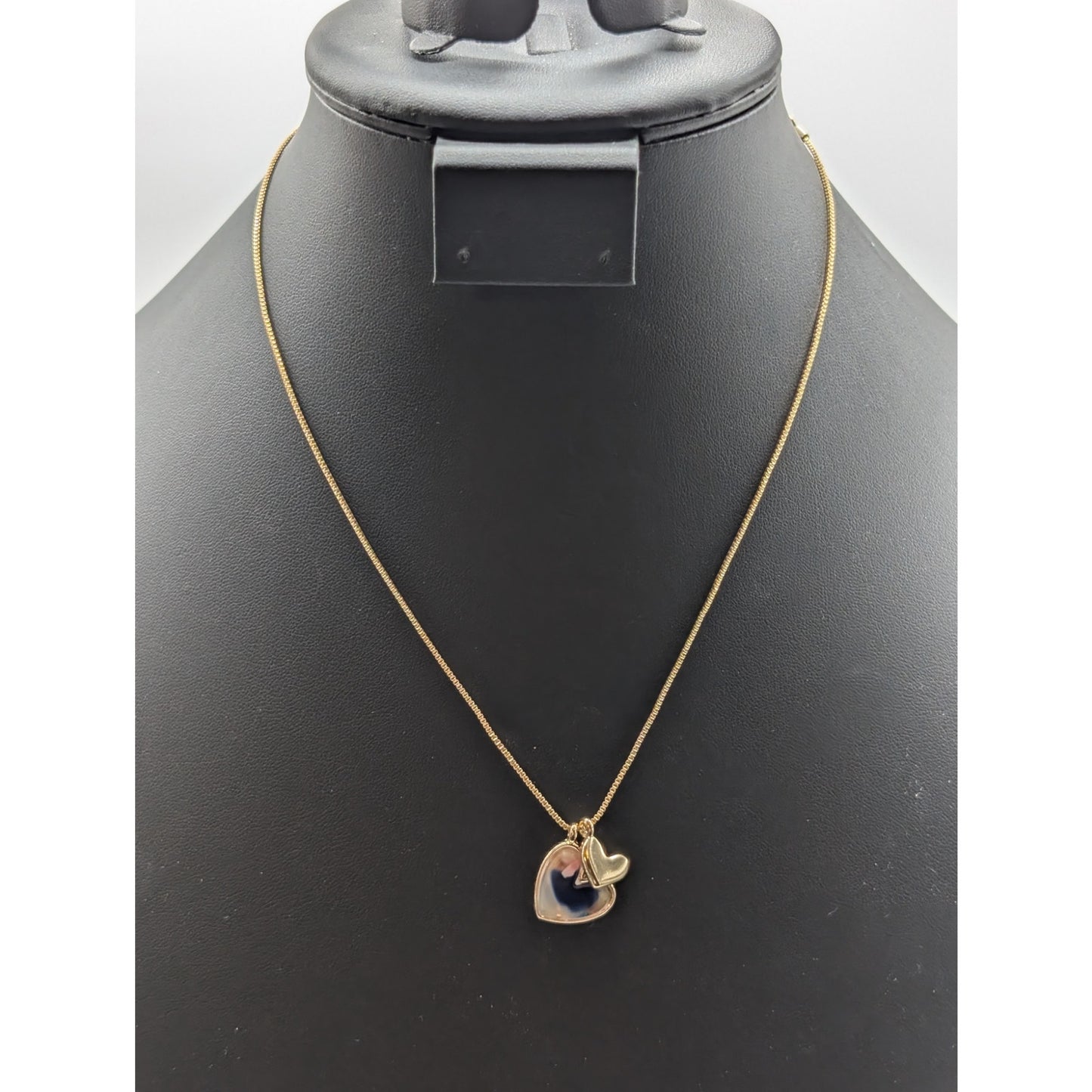 Loft Outlet NWT Double Heart Charm Gold Tone 16" 17" 18" Necklace