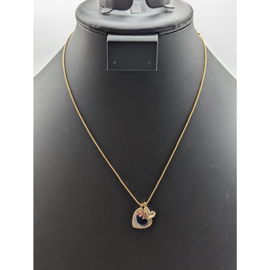 Loft Outlet NWT Double Heart Charm Gold Tone 16" 17" 18" Necklace