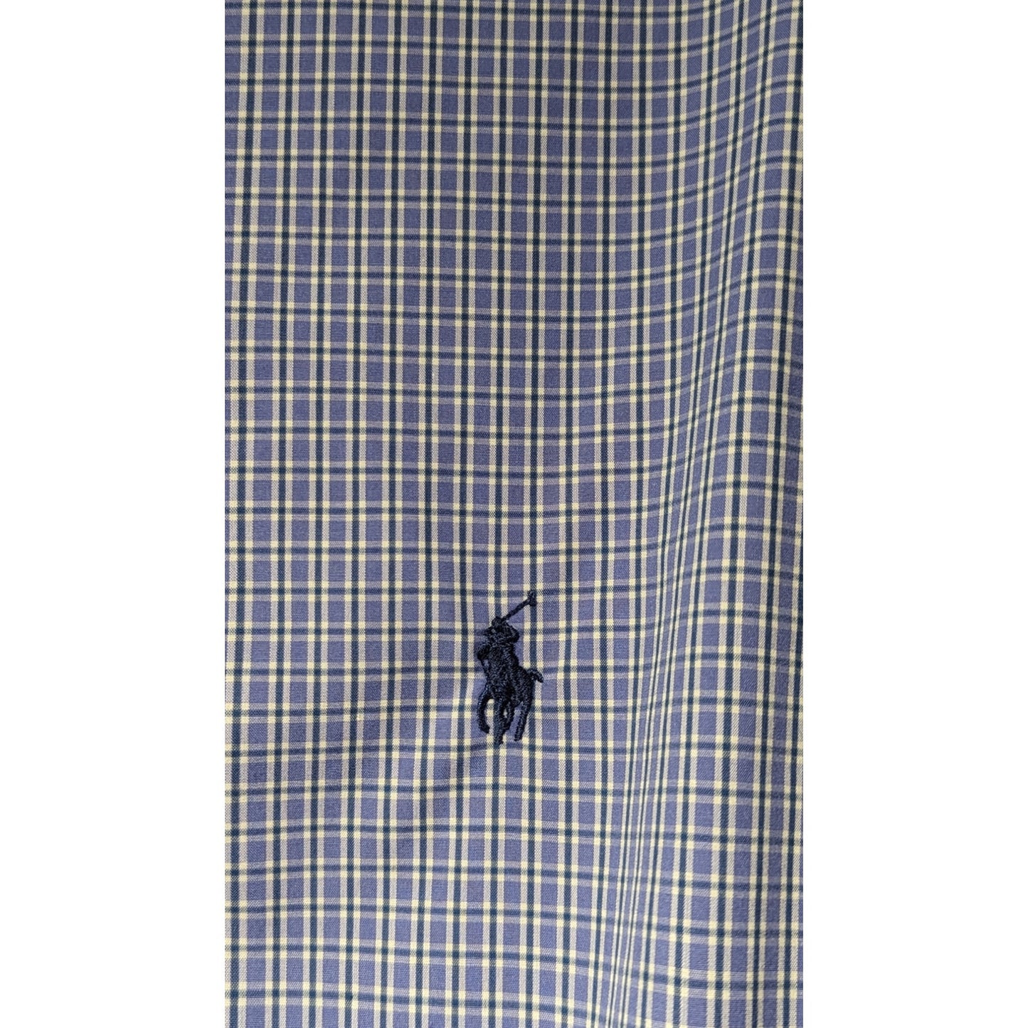 Polo Ralph Lauren Men's Blue Plaid Slim Fit Easy Care Dress Shirt Sz 17-34/35
