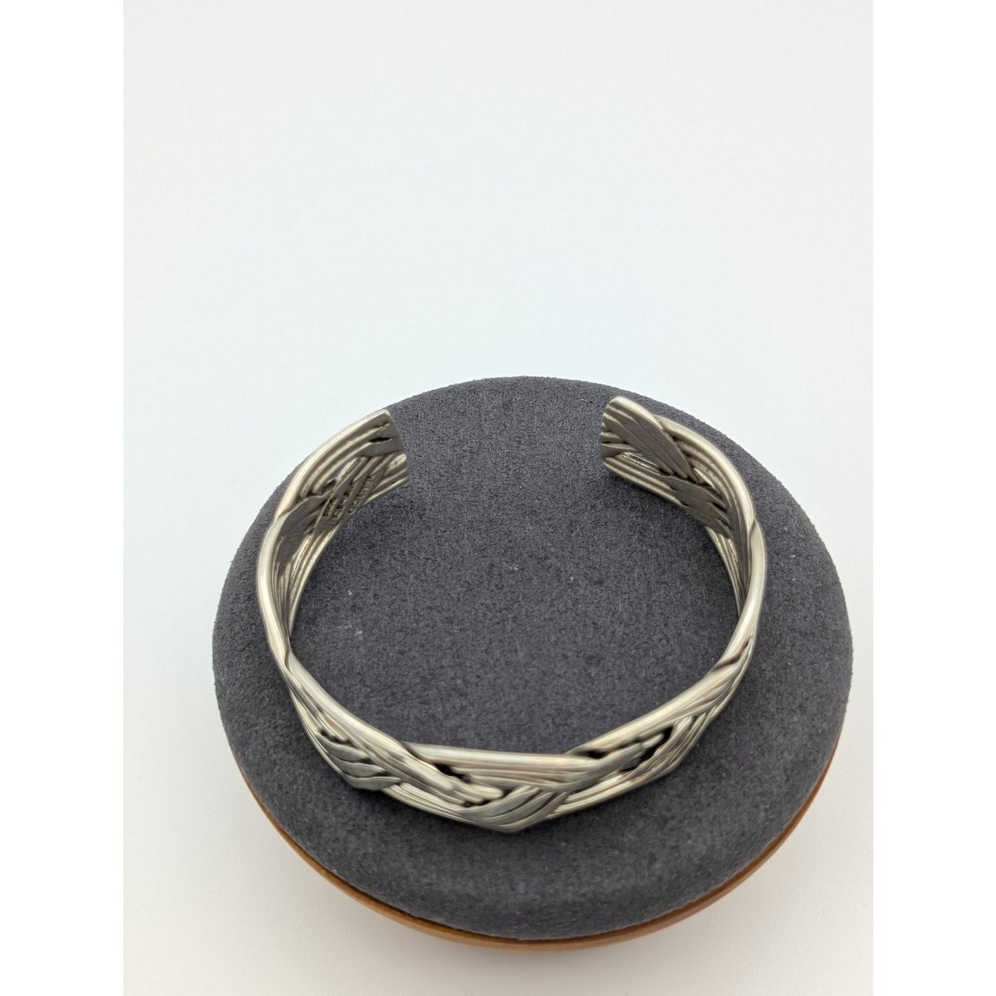 Vintage 925 Sterling Taxco Mexico 5/8" Wide Braided Thick Wire Cuff Bracelet