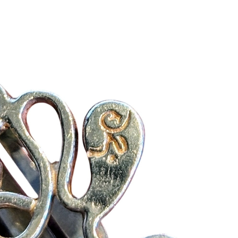 Vtg Mexico 925 Sterling Swirly Clip On Earrings Marked Front & Back 12.35g