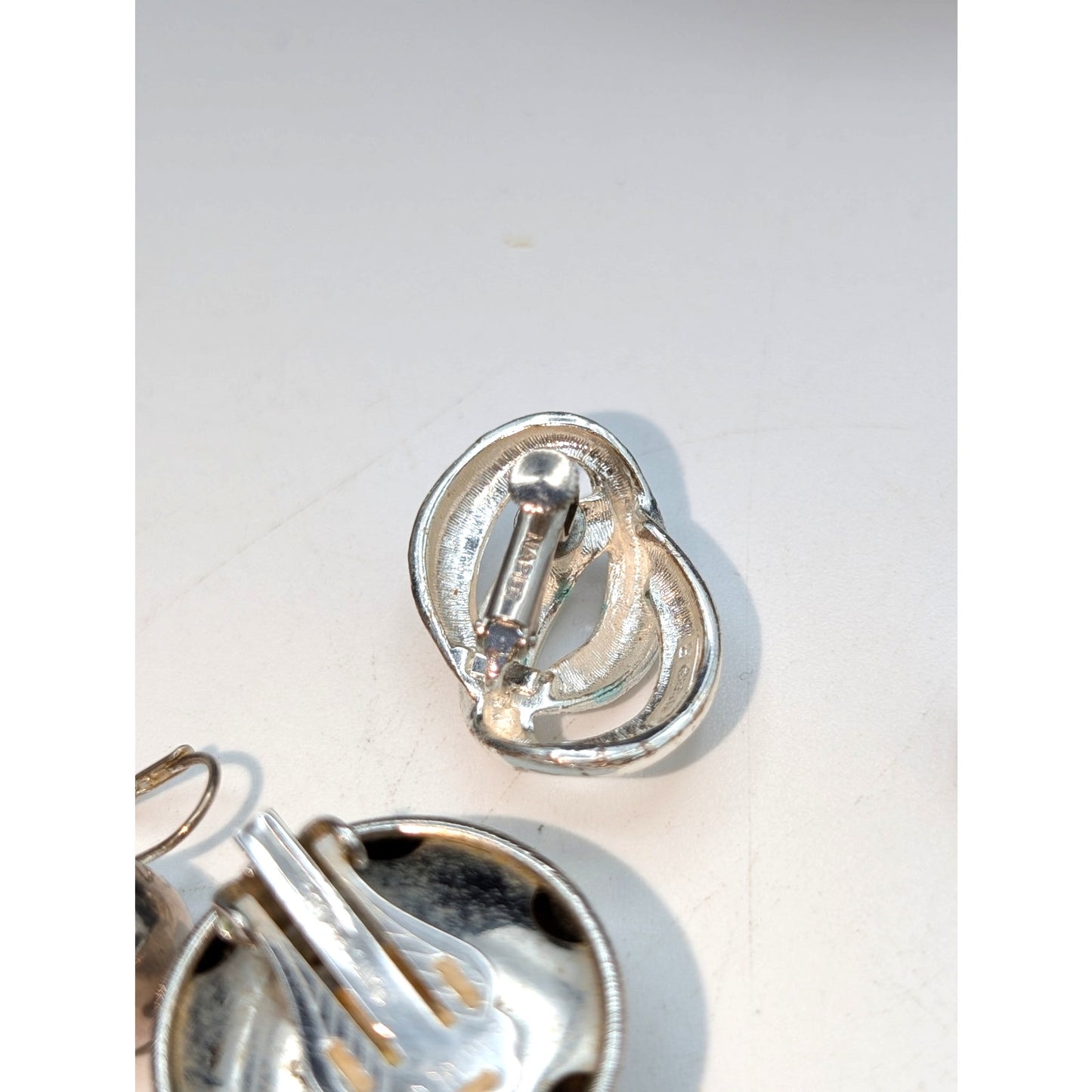 Lot of Six Pair Vintage Silver Tone Some Signed Clip On Earrings