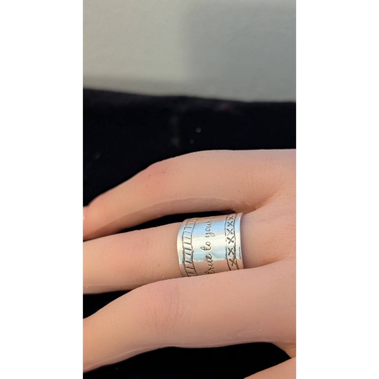 SILPADA 925 Sterling Silver Israel BE TRUE TO YOUR DREAMS Cigar Band Ring Sz 6.5