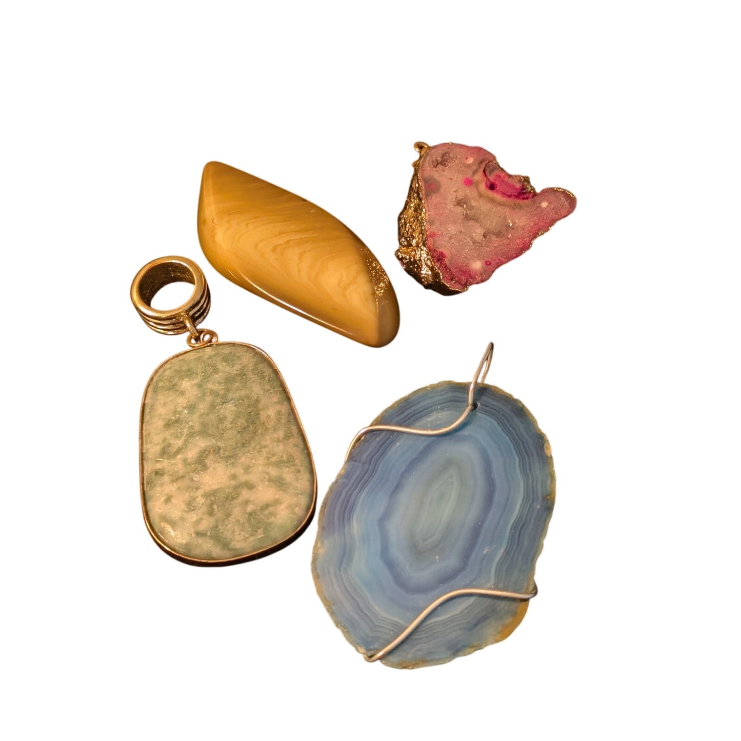 Fifteen Stone/Glass & One Heavy Resin Pendant Lot