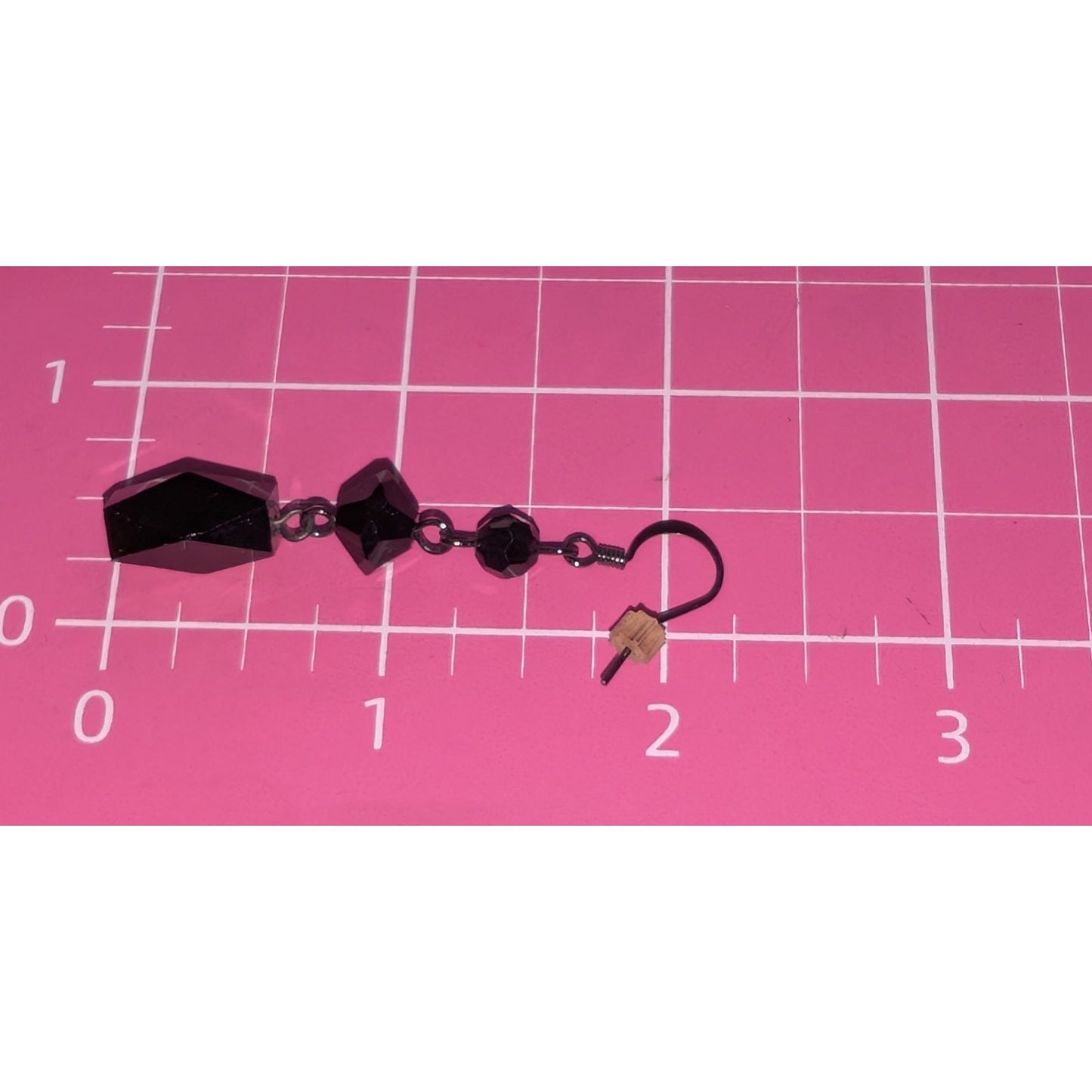 Gun Metal Black Glass Bead Y-Drop 16"-18.5" Necklace & Matching Earring Set