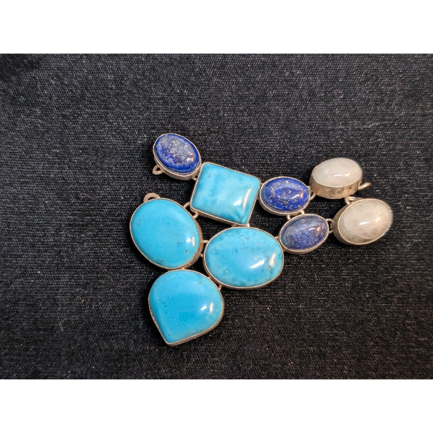Turquoise Lapis Moonstone Broken Piece Off South Western Necklace For Repurpose