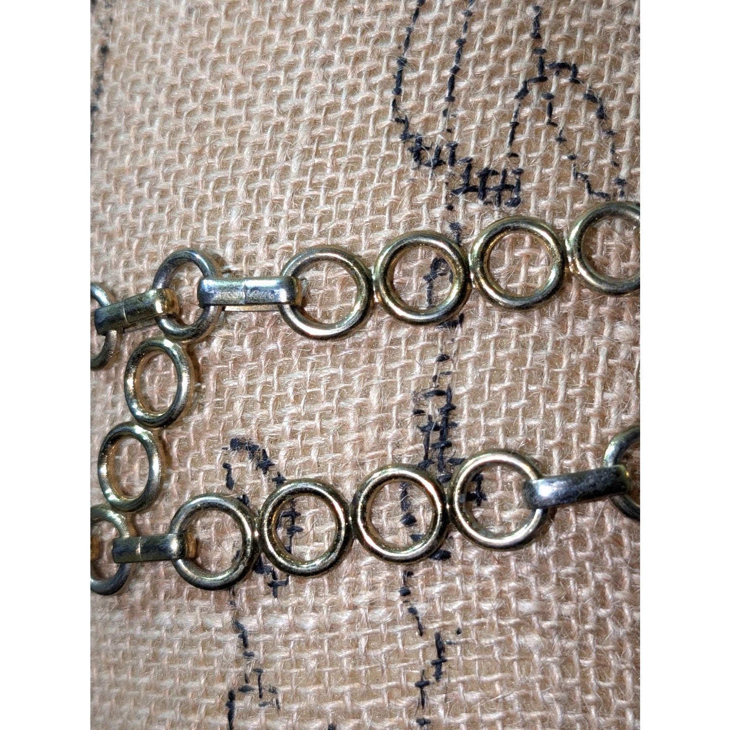 Vintage 2.25" Wide Parallel Loopy Gold Tone Chain Belt 37.5"