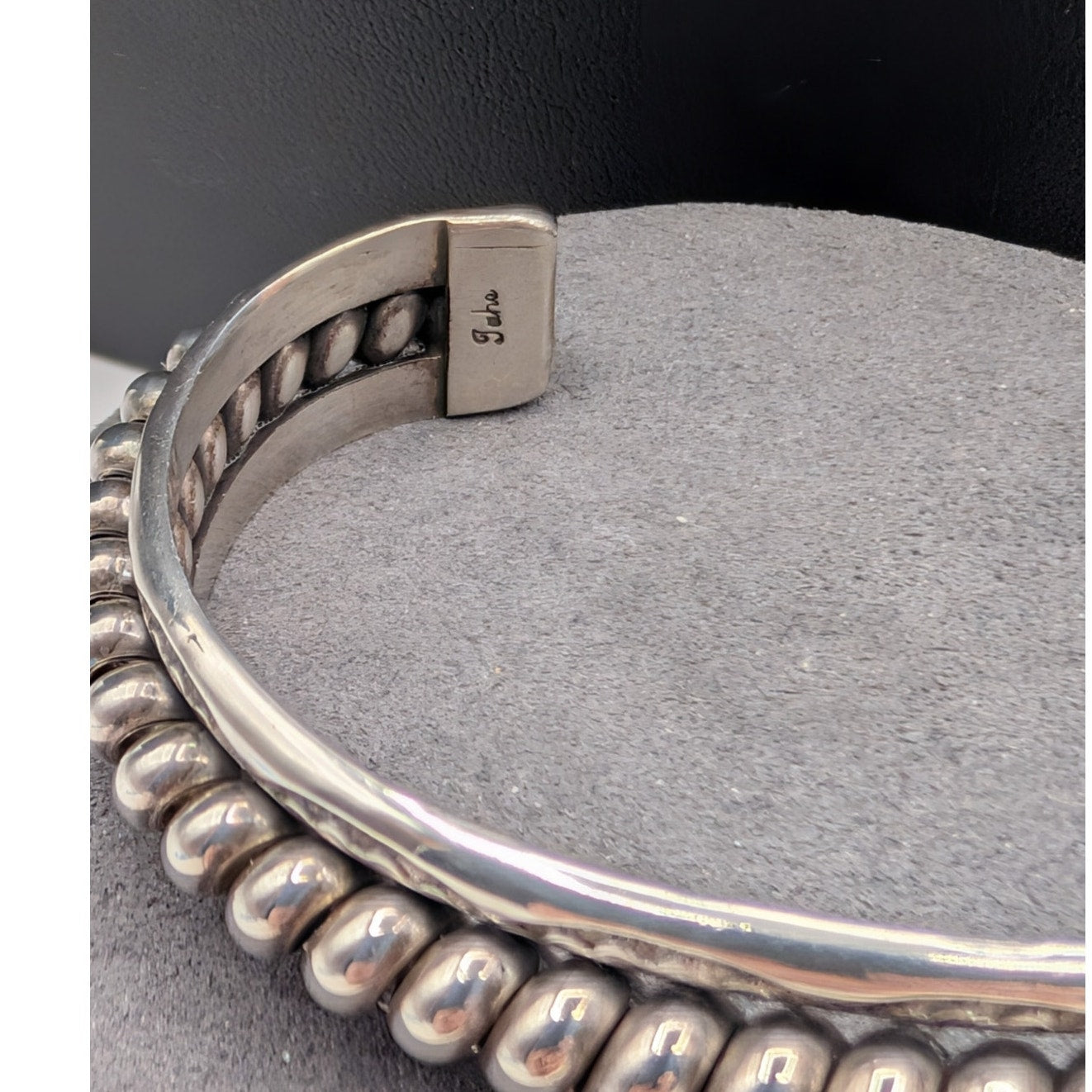 Vtg Tahe Navajo 925 Sterling Raised Center Braid Southwest Bracelet 45.28g