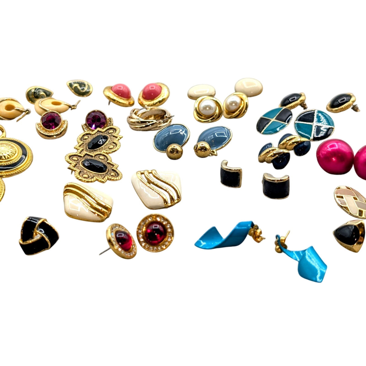 Lot of 28 Pair of 80s Vibe Earrings for Pierced Ears