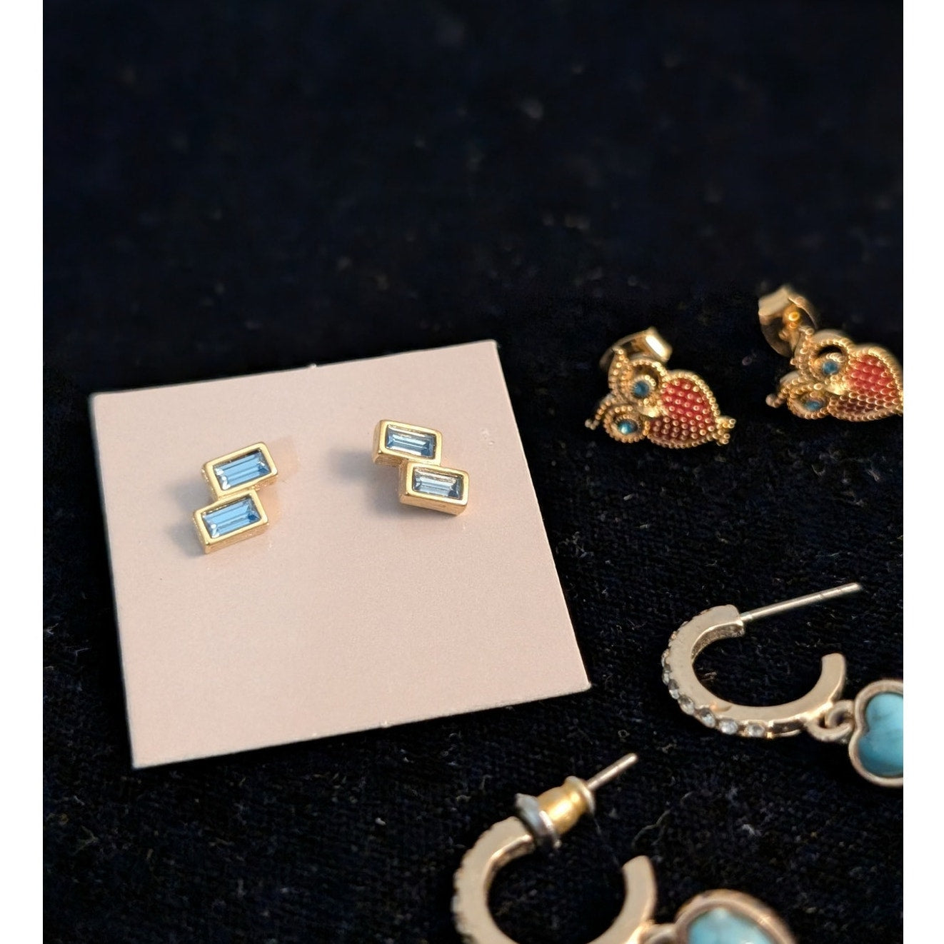 Lot of Eight Pair Gold Tone Pierced Earrings
