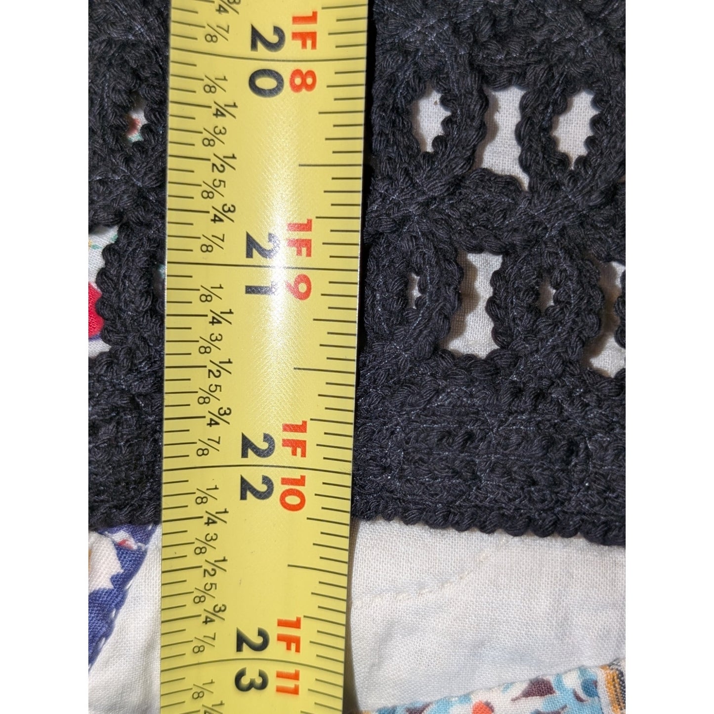 Coldwater Creek Black Crochet 100% Cotton Open Front Open Weave Sweater Sz S