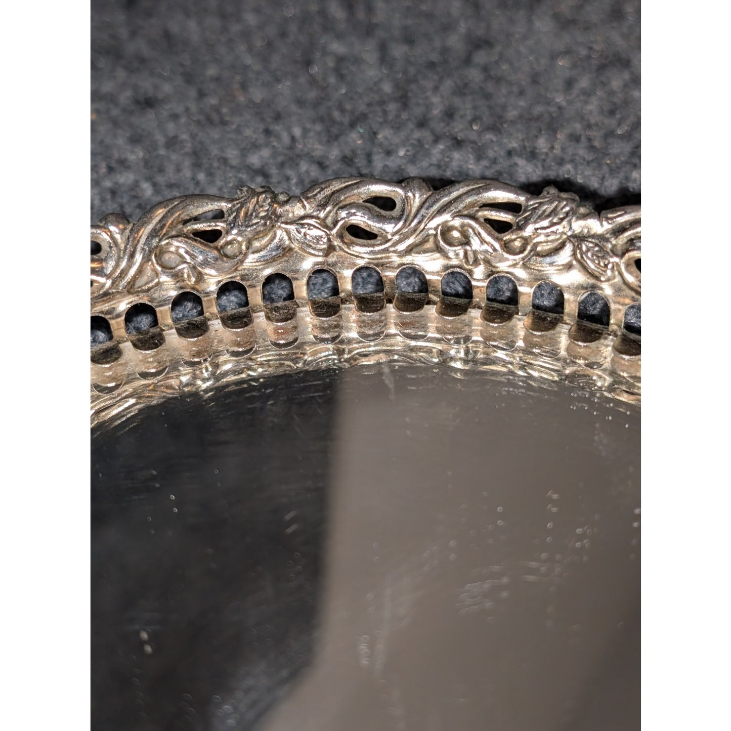 Vintage Hollywood Regency Filigree Vanity Mirror Wall Hanging Tray