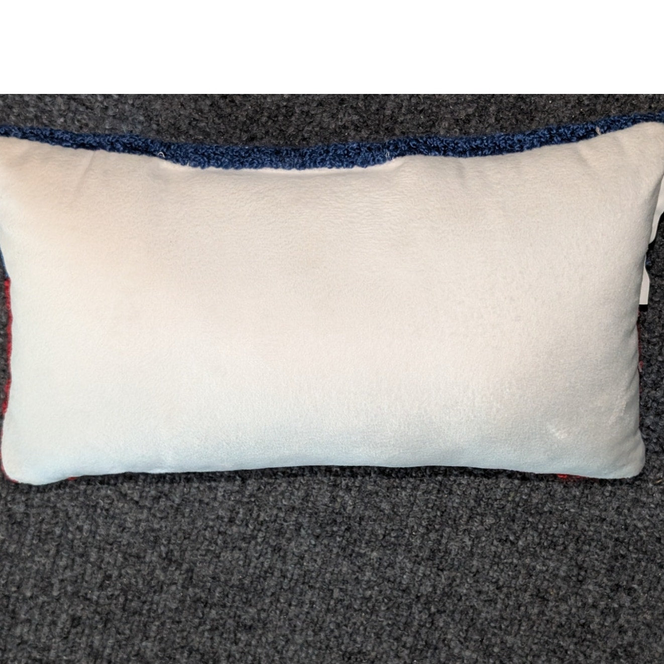 Red White Blue USA Hook Decorative Pillow W/ White Velvet Back