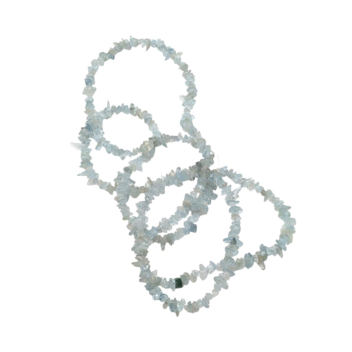 Strand of Aquamarine Stone Chip Bead 34" Necklace
