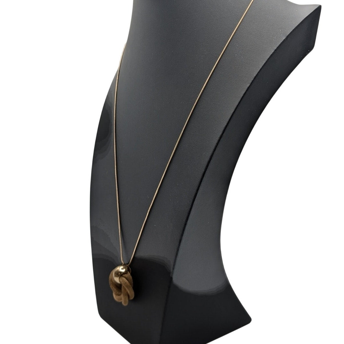 Gold Tone Mesh Pendant Approximately 30"-33" Long Snake Chain Necklace
