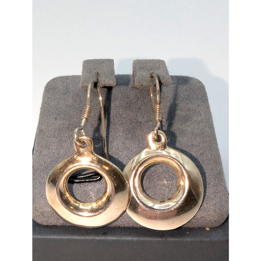 Vintage Taxco 925 Sterling Silver  Dangle Open Circle Earrings 9.08g