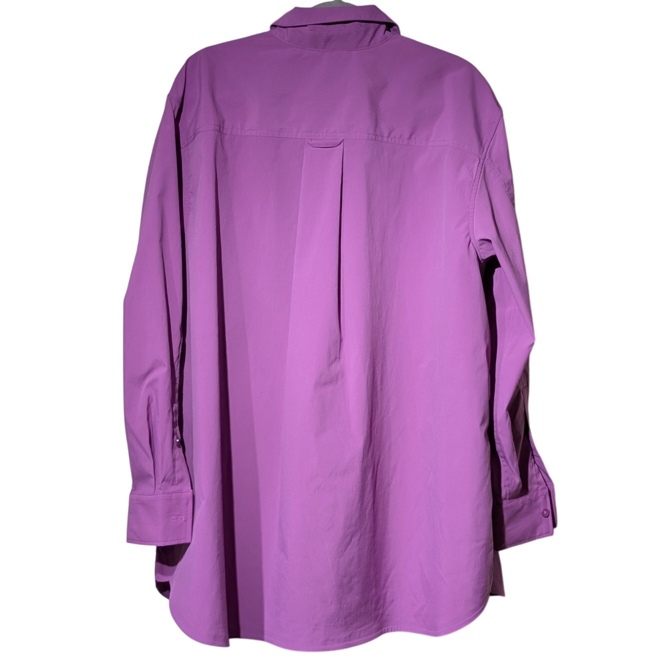 Athleta Performance Oversized Poplin Jazzy Purple Button-Up Top Women's Sz M