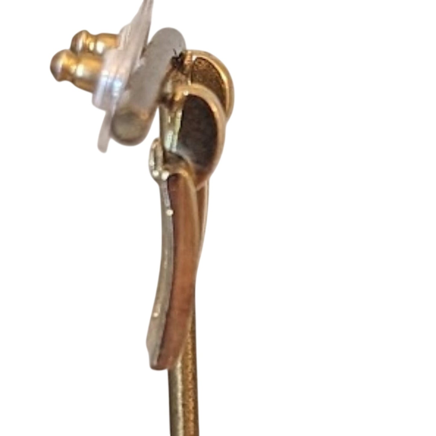 Gold Tone Doorknocker Rectangle Earrings