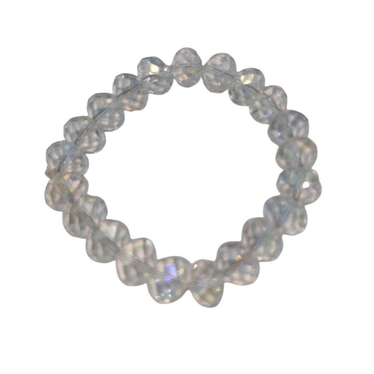 Faceted AB Crystal Beaded Stretch Bracelet
