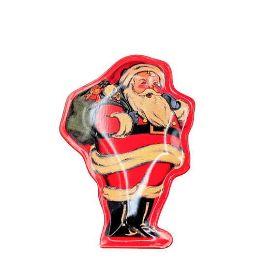 Vintage Hallmark Metal Old-Fashioned Christmas Holiday  Santa 2.75" Pin