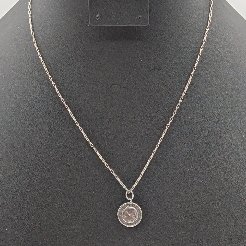 Silpada Charm Pendant On 925 Sterling Silver Rectangle Link 18" Chain Necklace