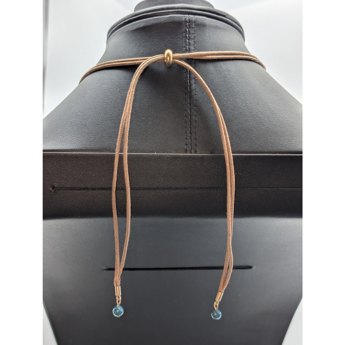 Chico's Blue Seafoam Green Convertible Draw String Pendant Necklace