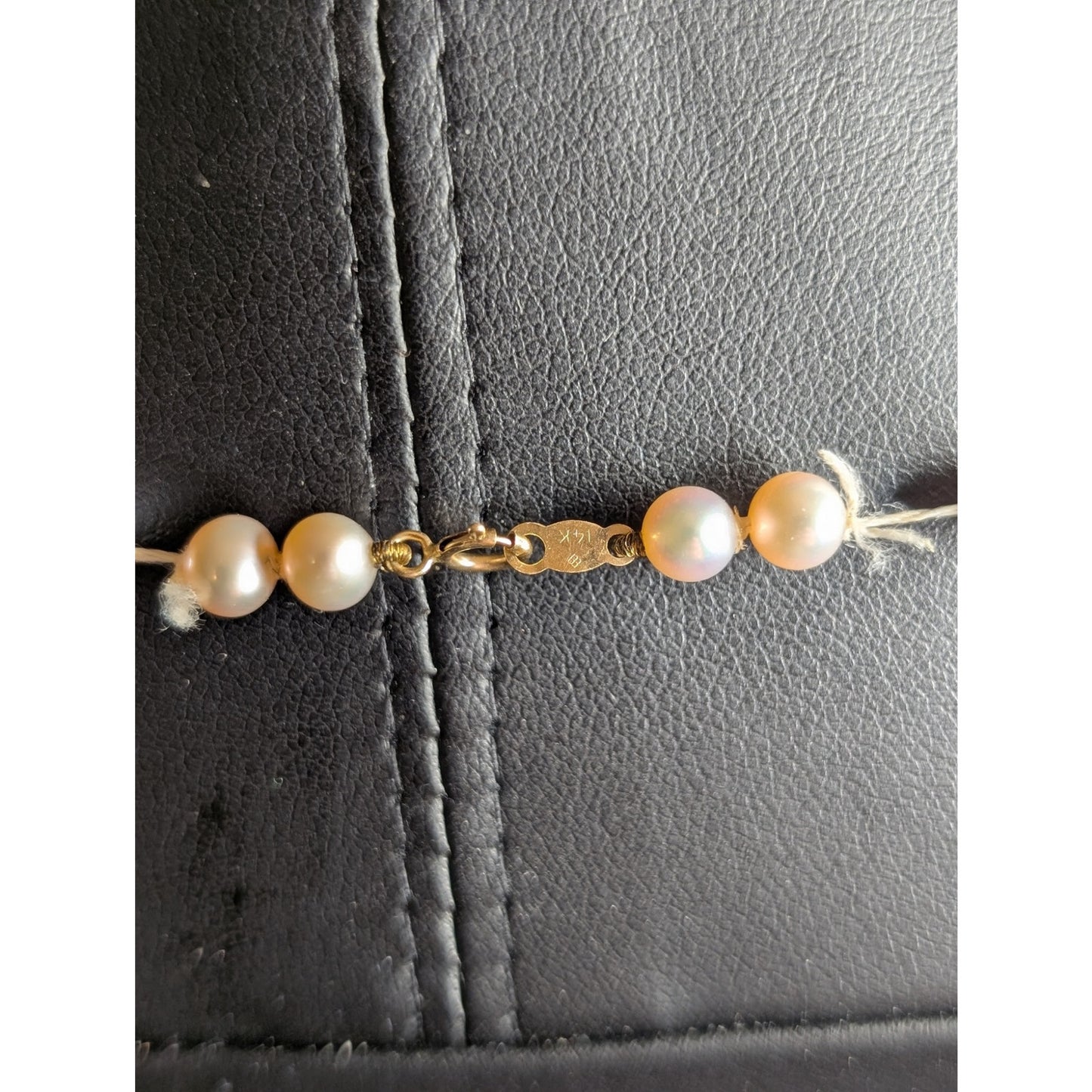 4mm - 5mm Genuine Pink Pearl 18" Strand Necklace W/ 14k Gold Clasp Need Restrung