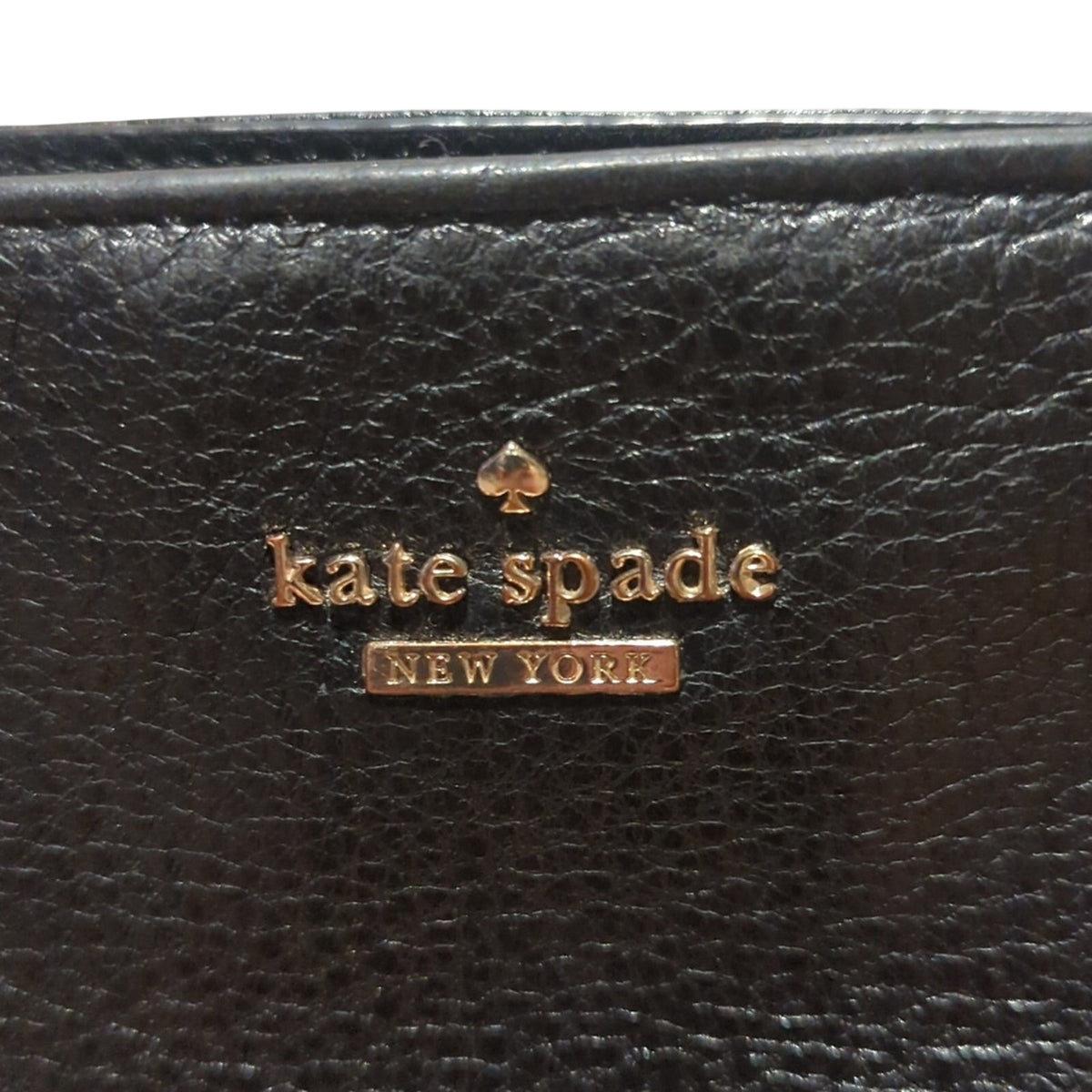 Kate Spade Black Shimmer Pebbled Leather Chain/Leather Strap Shoulder Bag