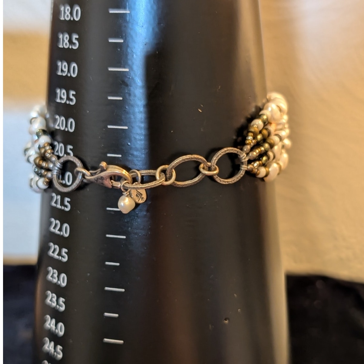 Silpada Sterling Silver Copper Brass Freshwater Pearl Five-Strand Bracelet