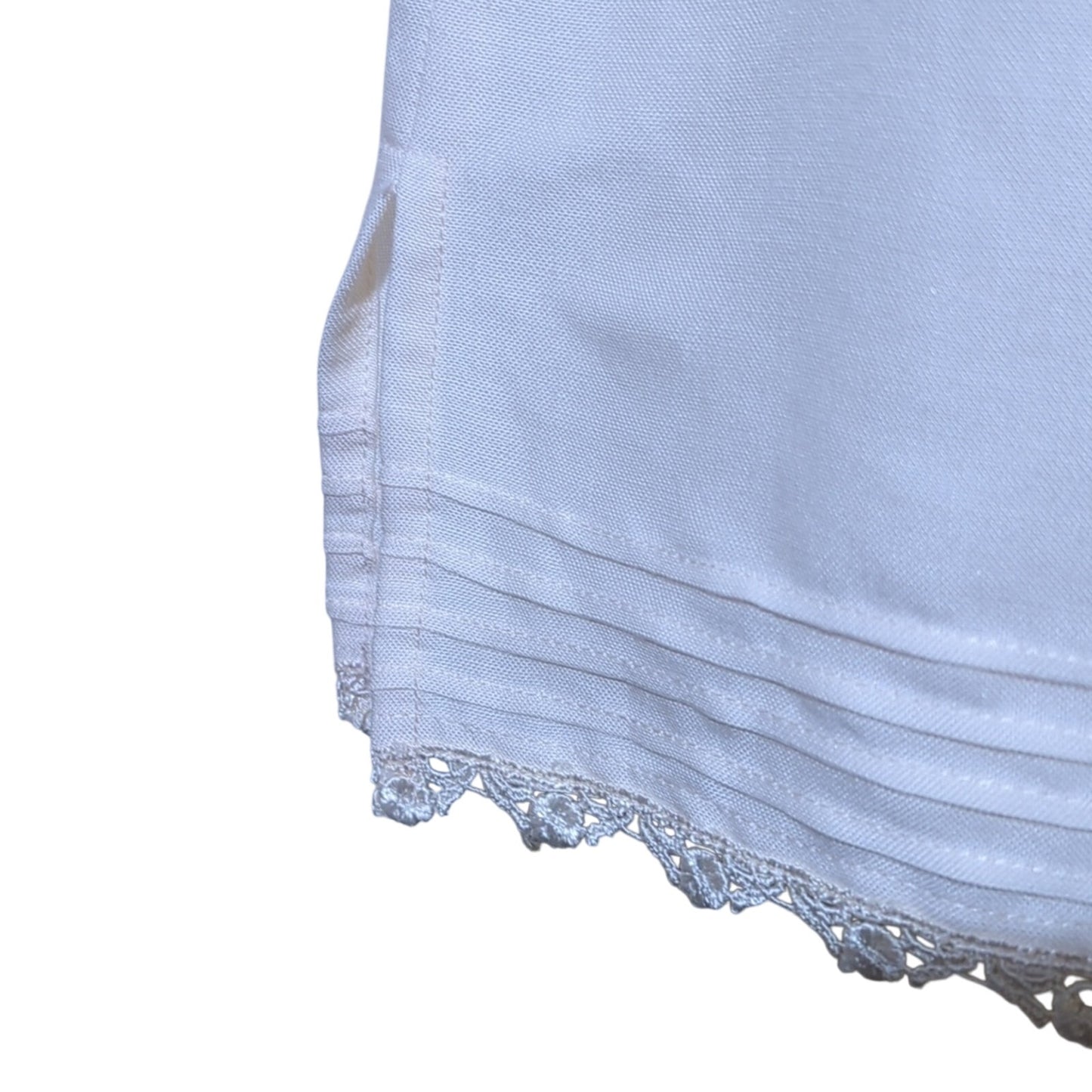 Vtg Koret Ramie/Cotton Blend Cream Shell w/ Pleated Lace Bottom Women's Size 16