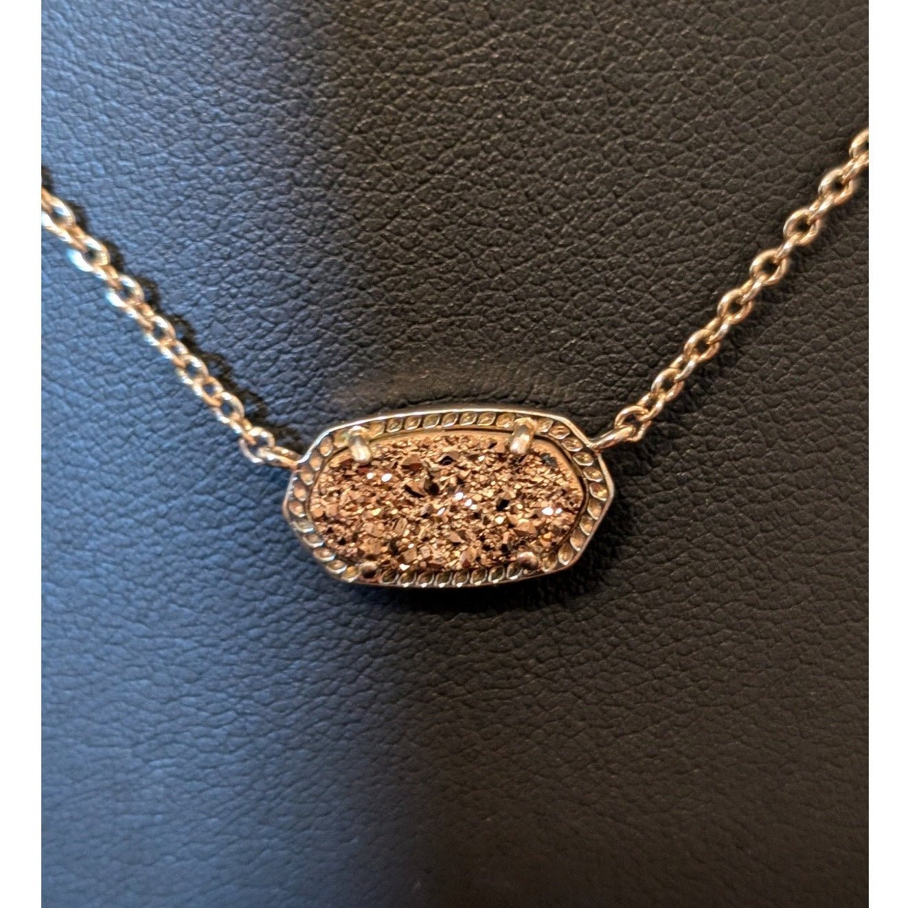 Kendra Scott Elisa Copper Druzy Rose Gold Tone 15"-17" Necklace