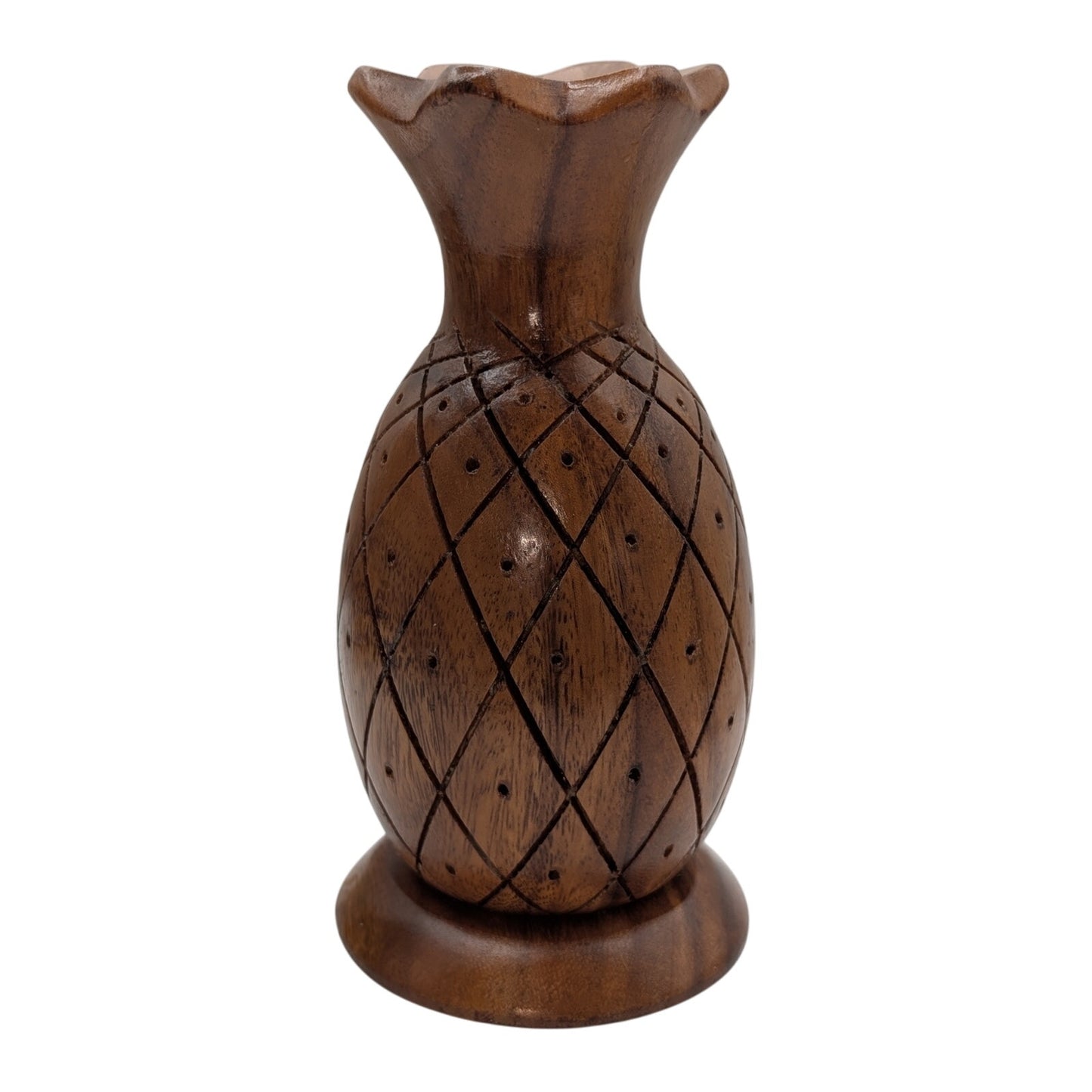 Mid-Century Modern VTG Leilani Monkey Pod Wood Pineapple Toothpick Holder