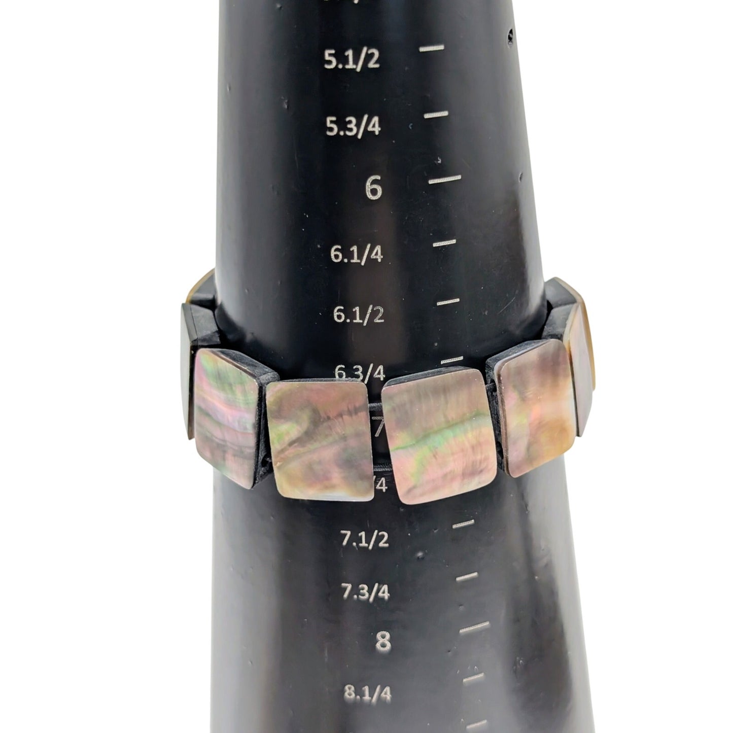 Abalone Covered Tile Stretch Bracelet