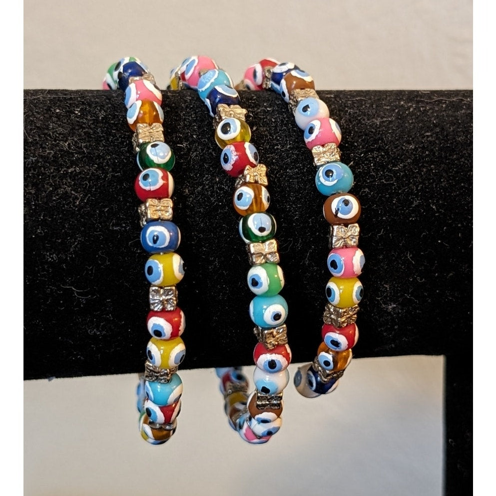 Multi-Color Protection Wire Wrap Bead Bracelet