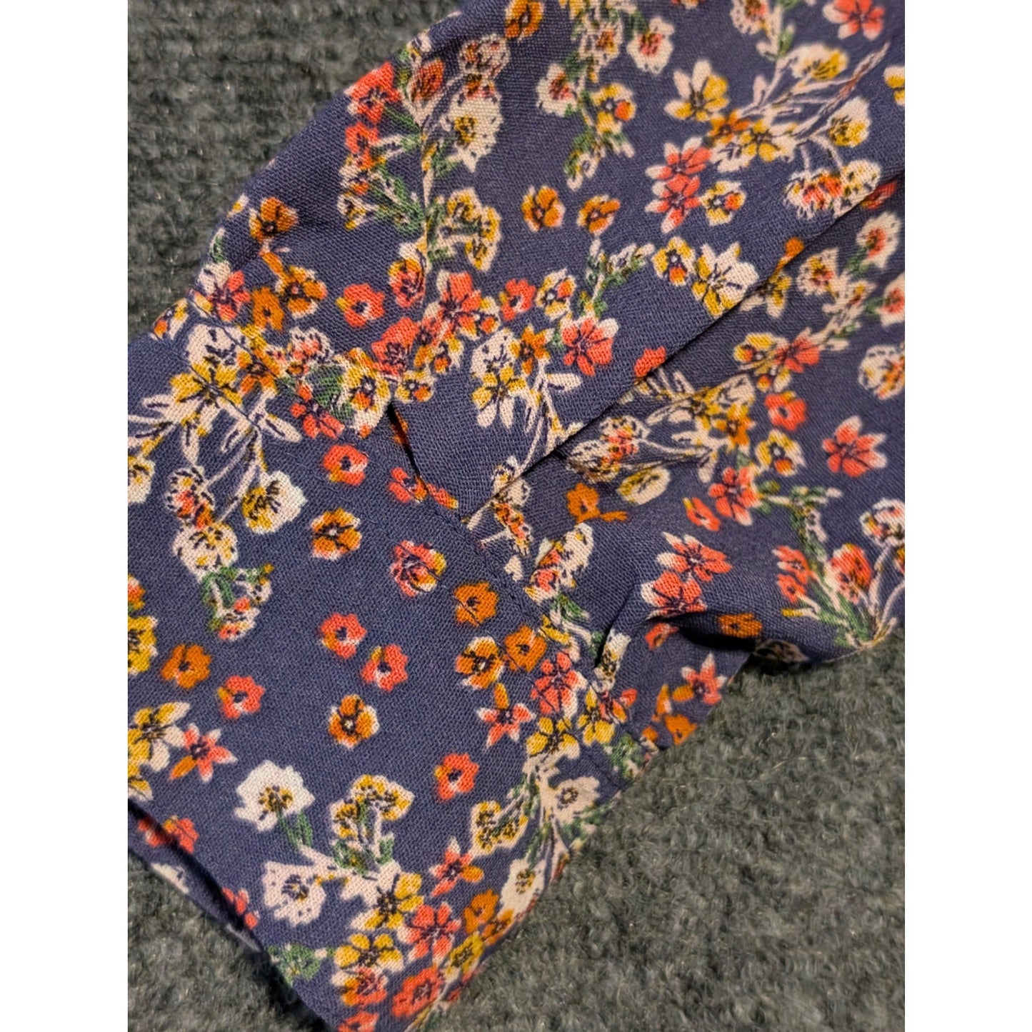 Time and Tru Long Sleeve Floral Knee Length Two Tiered Women's Dress Sz M 8-10