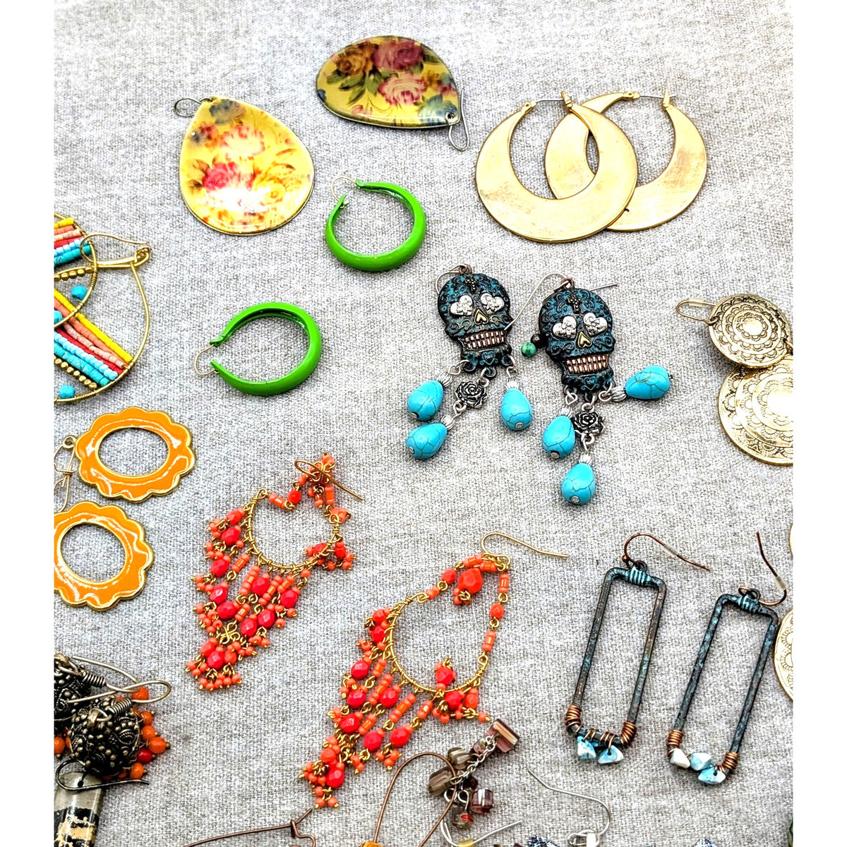 Lot of 29 Pair of Boho Vibe Earrings for Pierced Ears
