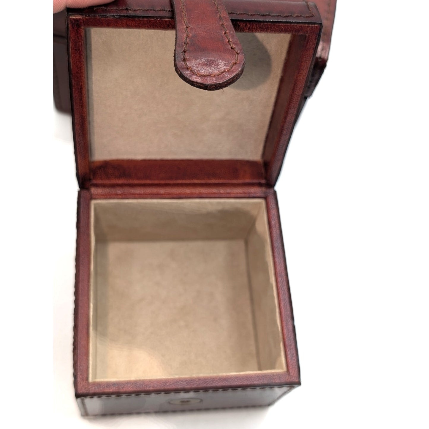 Park Hill Collection Set of 2 Leather Valet Decorative Storage Boxes