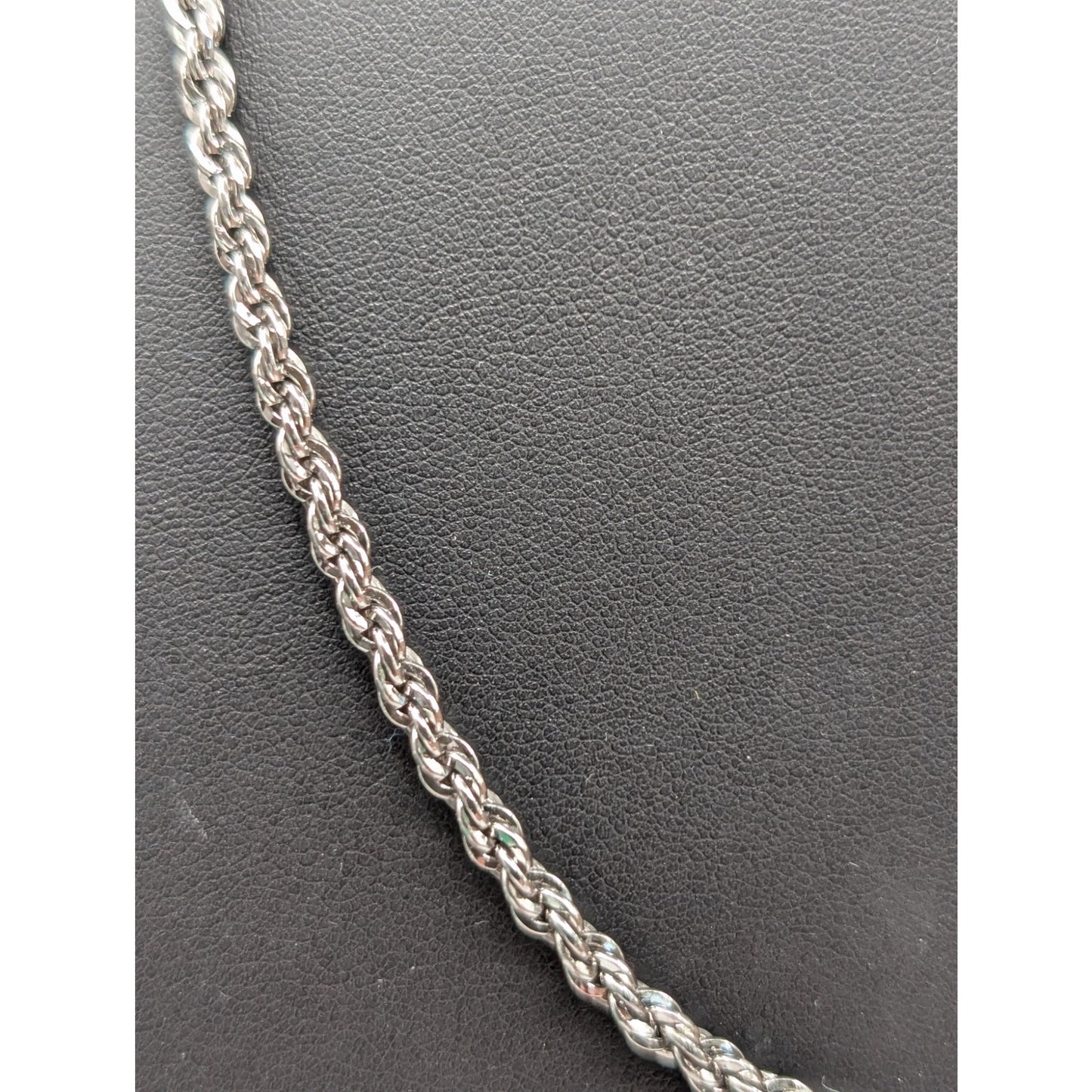 Vintage 925 Sterling Silver Thick 29g 24" Rope Chain Link Necklace