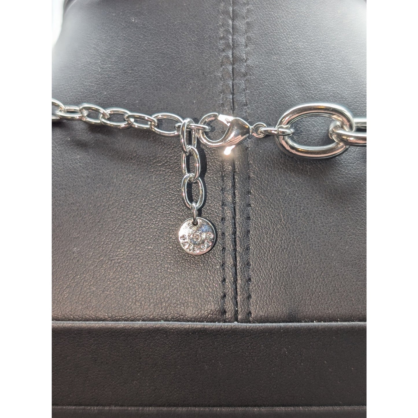TALBOT'S Chunky Textured & Polished Double Drop Chain 19"-21.5" Necklace