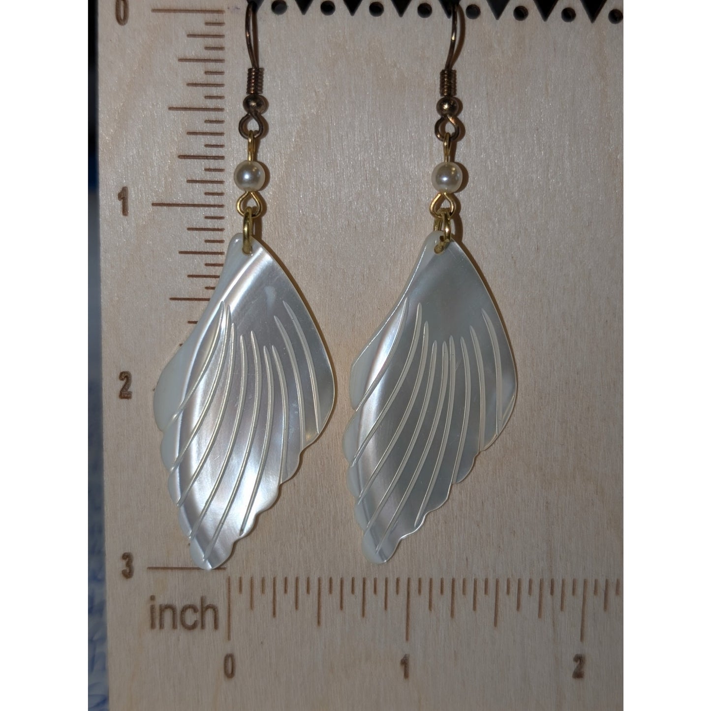 Vintage Mother of Pearl Wings Dangle Earrings