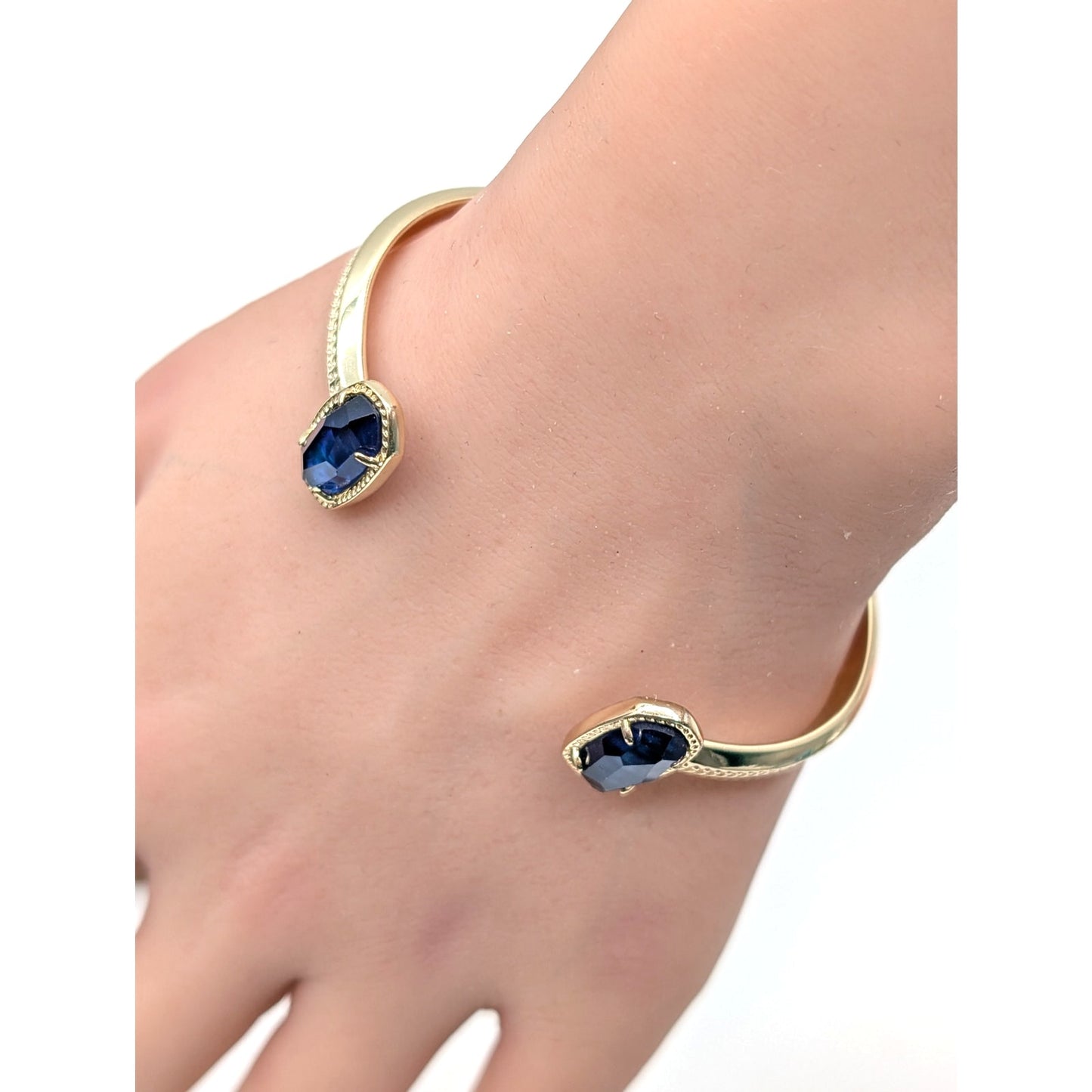 Kendra Scott Elton Gold Plated Cuff Adjustable Pinch Cuff Bracelet in Cobalt