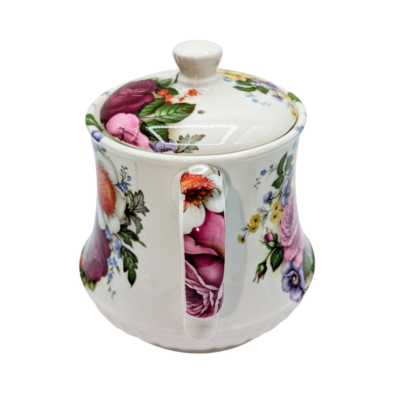 Vintage 1970s Windsor Floral English Bone China Teapot