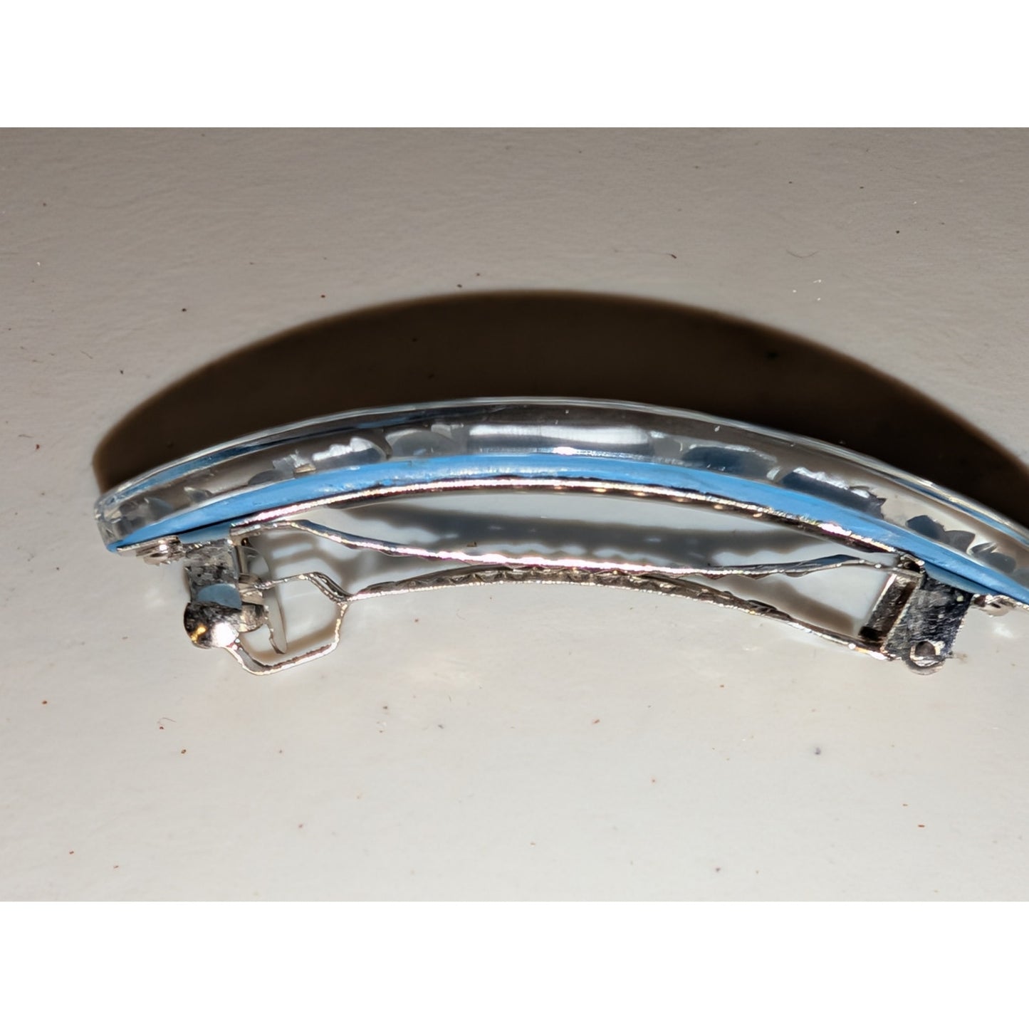 Two Blue Lucite Vintage Hair Barrettes