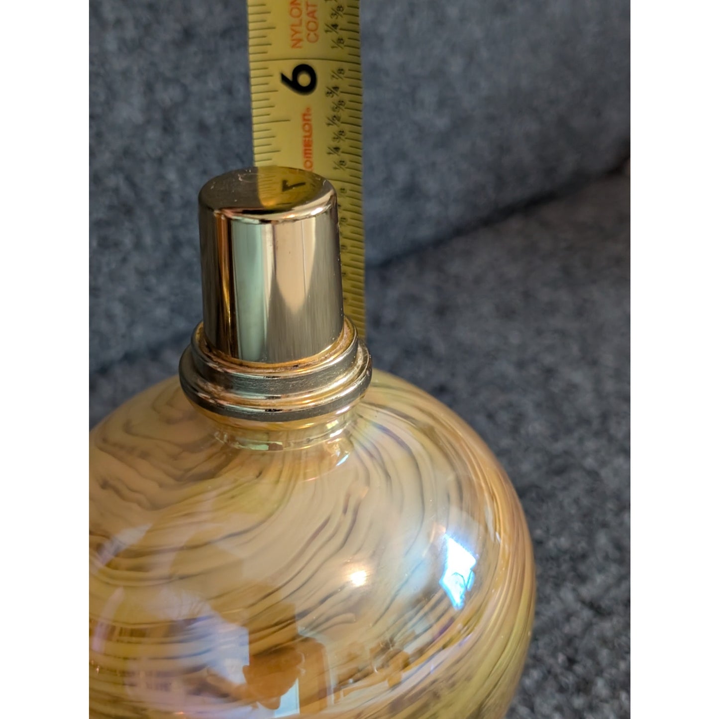 Hand Blown Amber Swirl Glass Fragrance Diffuser Oil Lamp
