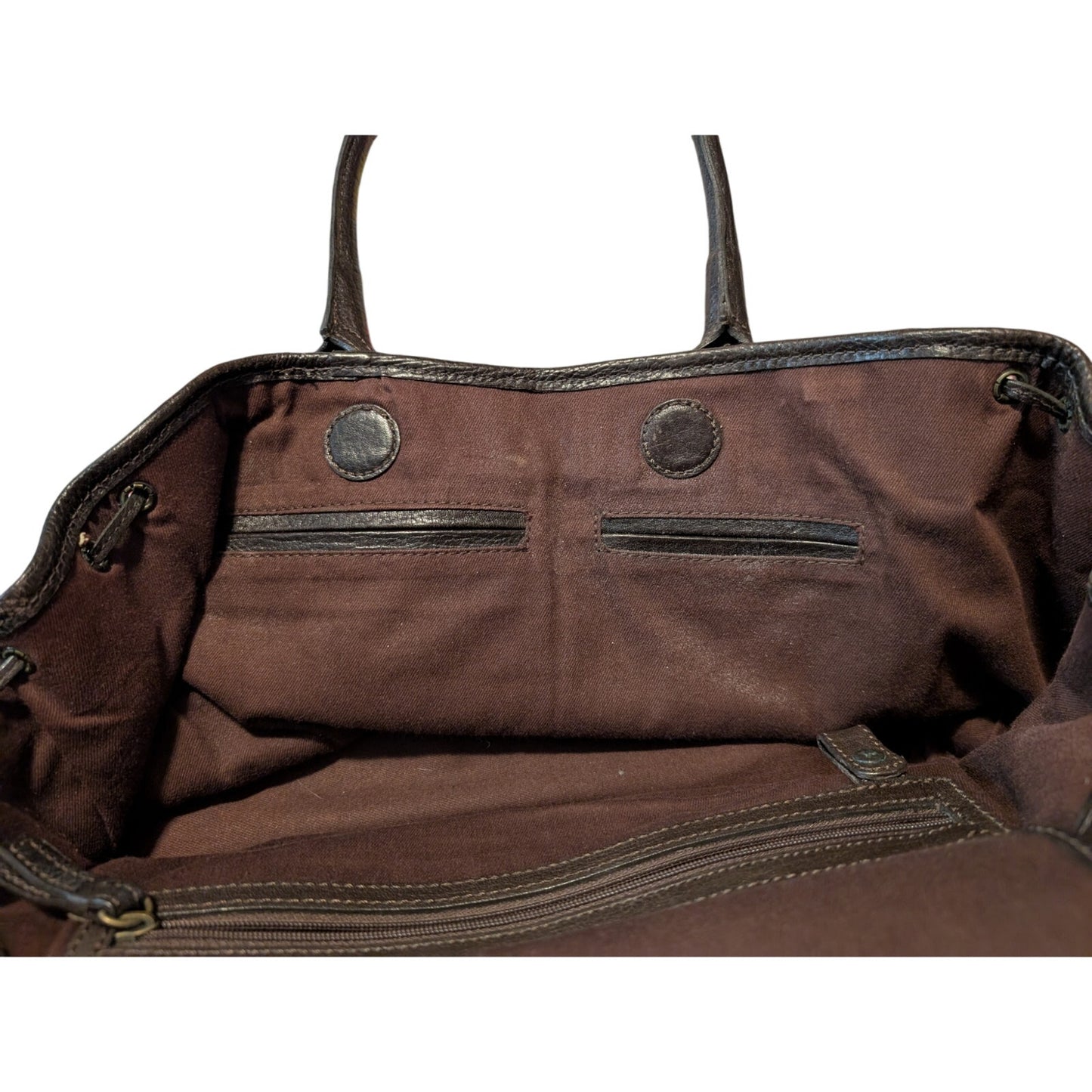 Vintage Banana Republic Leather Wool Flannel Medium Tote Handbag