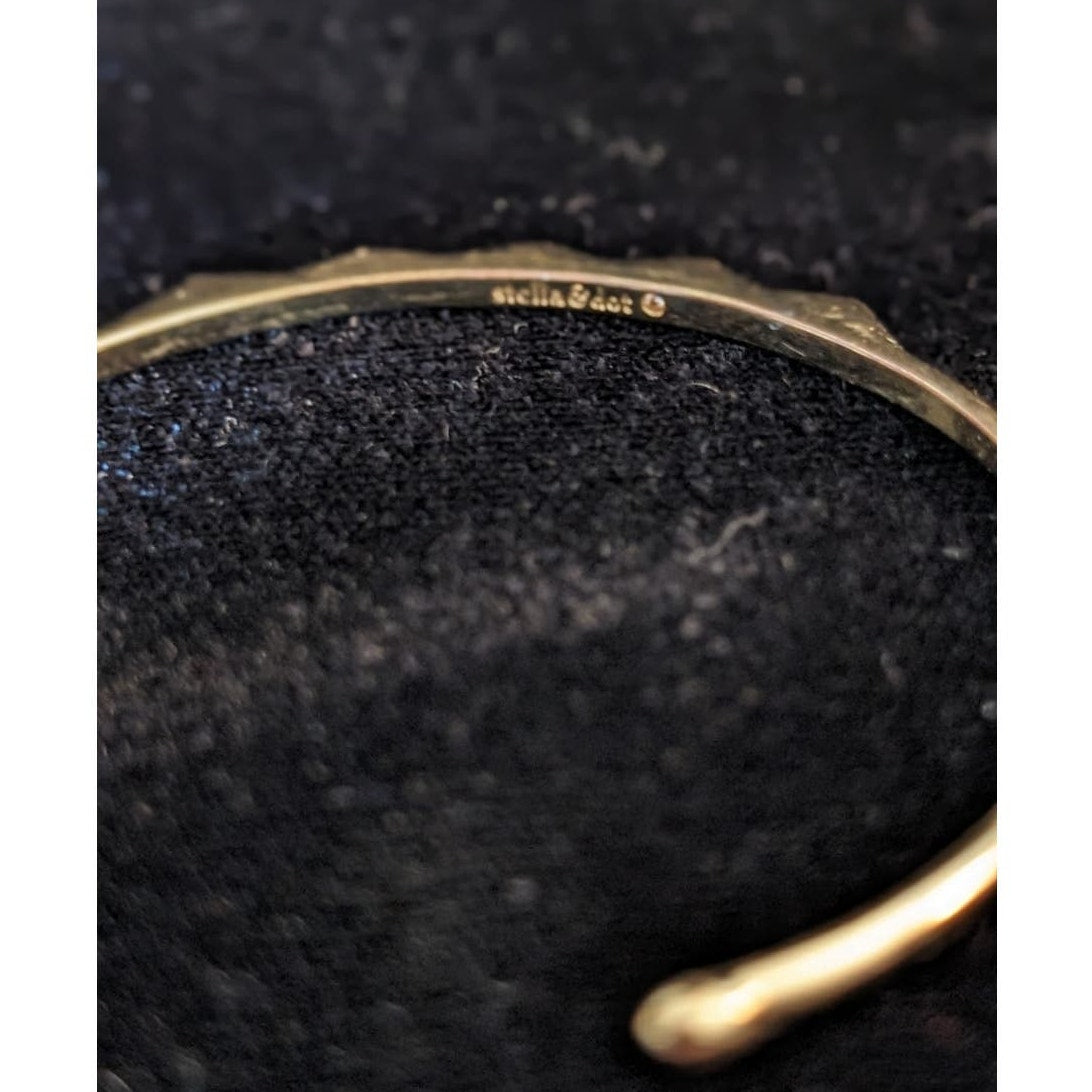 Stella & Dot  Signed Gold Tone Pave Chevron Cuff Bracelet
