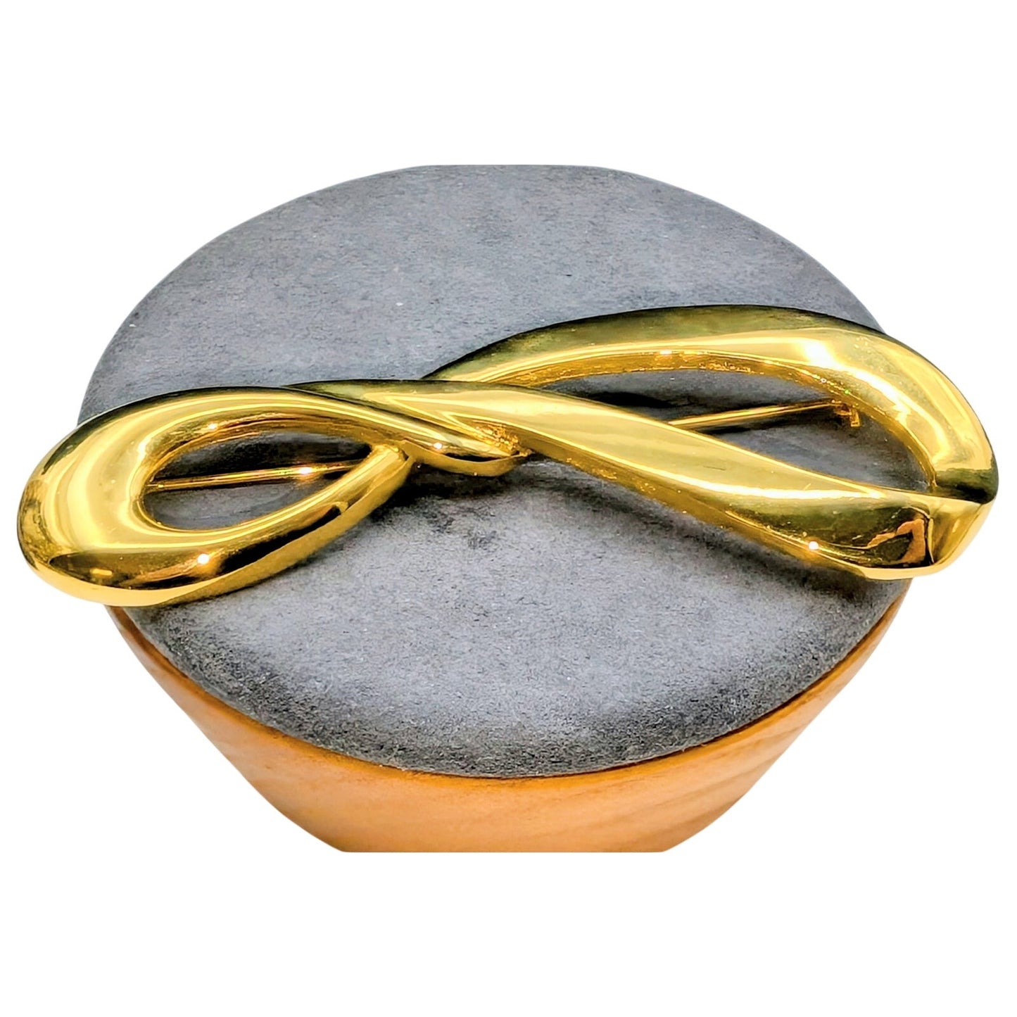 Vintage Bold Twisted Loop Gold Tone Classic Career Statement Brooch
