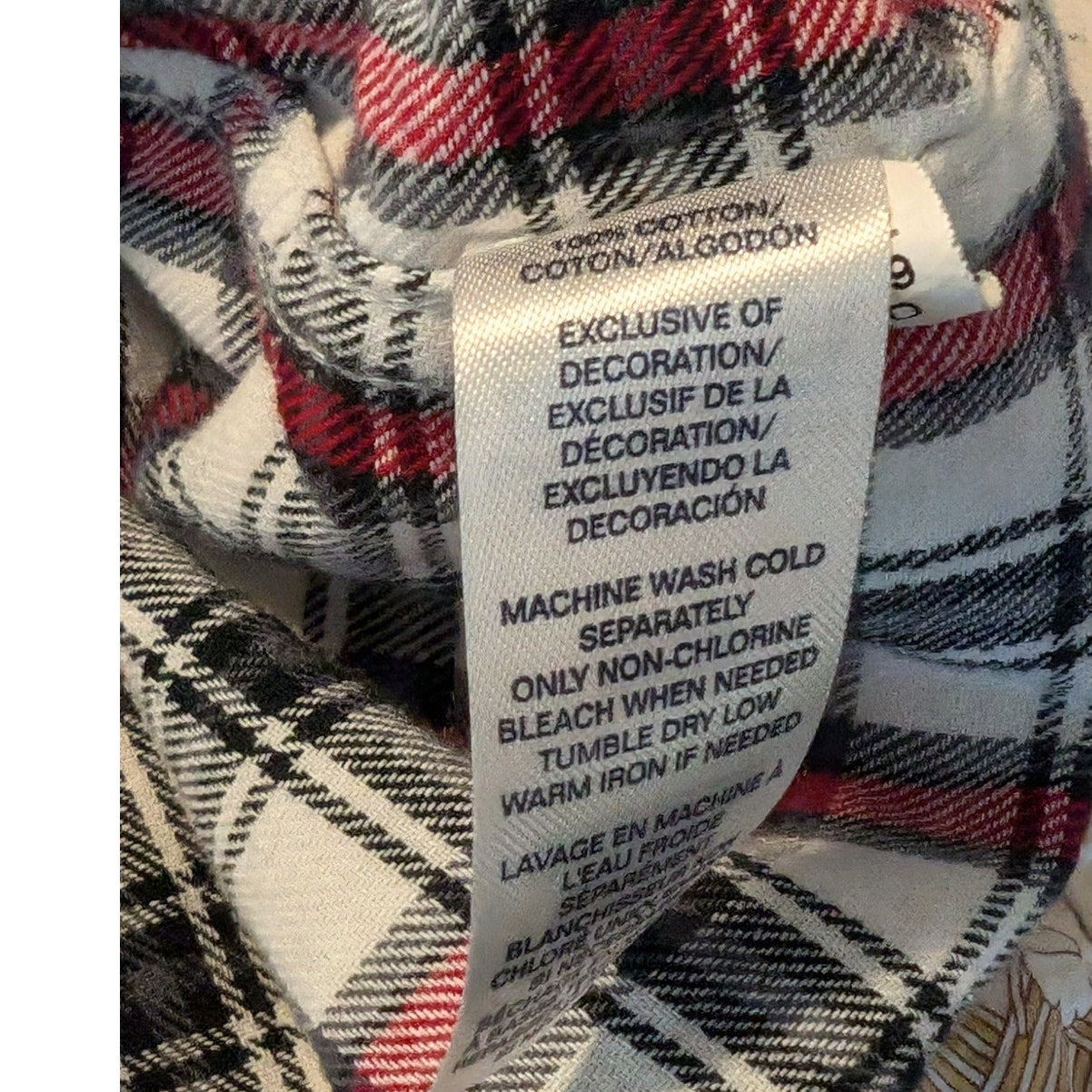 Chaps Brushed Flannel Cotton White Navy Red Plaid Button Up Shirt Mens Sz XL