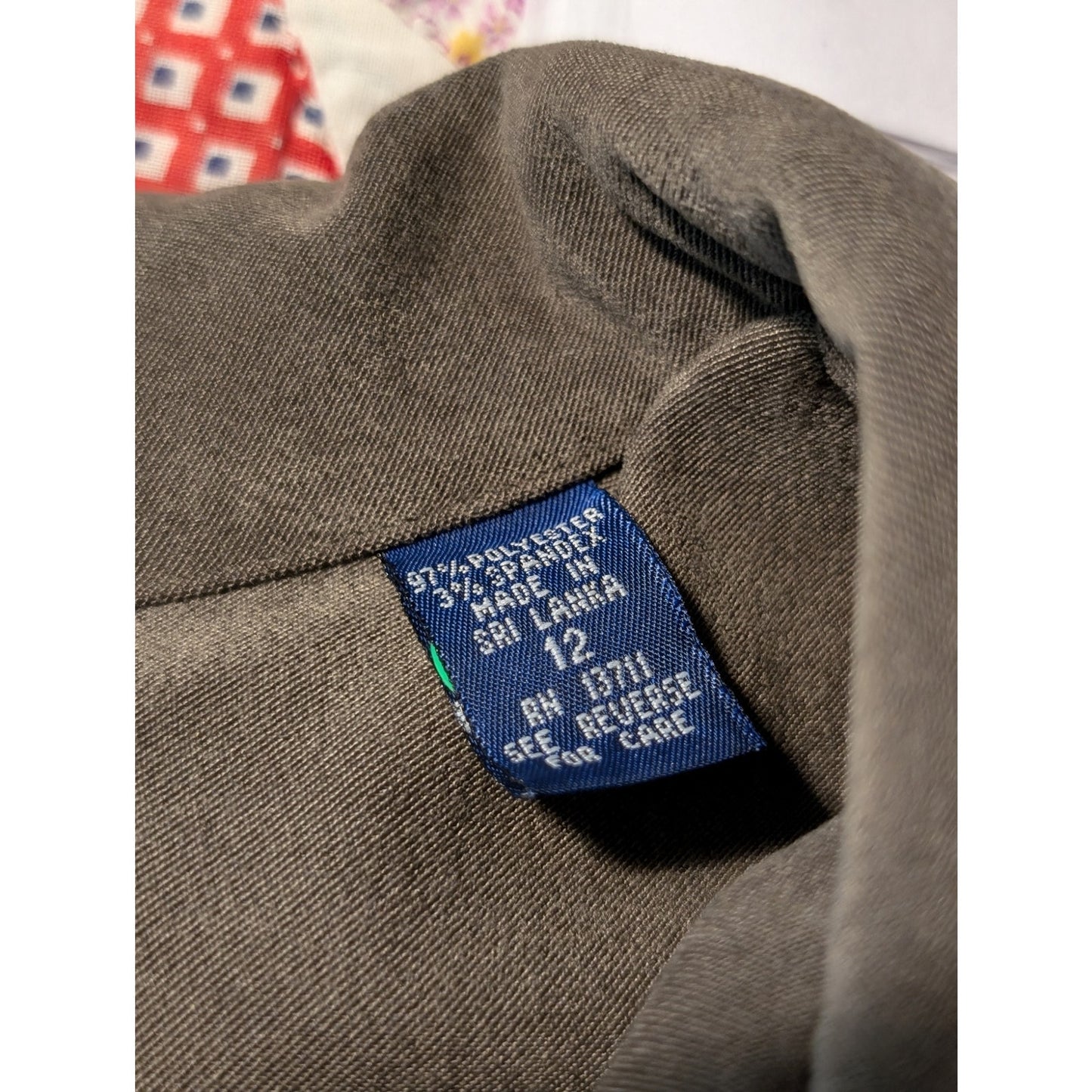 NWT Karen Scott Brushed Polyester Stretch Army Green Lined Blazer Womens Size 12